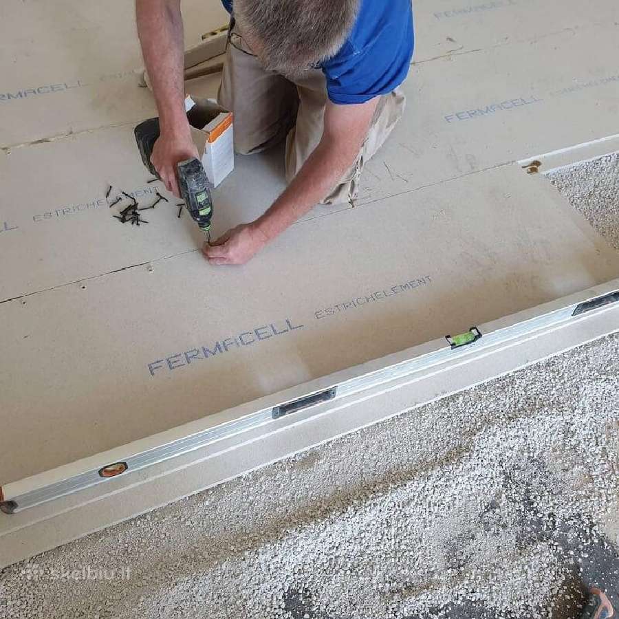 Šildomų sausų grindų plokštės fermacell (20 mm)