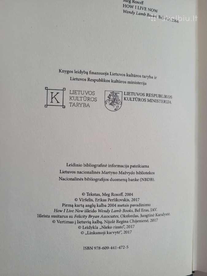 Knyga Meg Rosoff -Taip dabar ir gyvenu - nuotraukos Nr. 2
