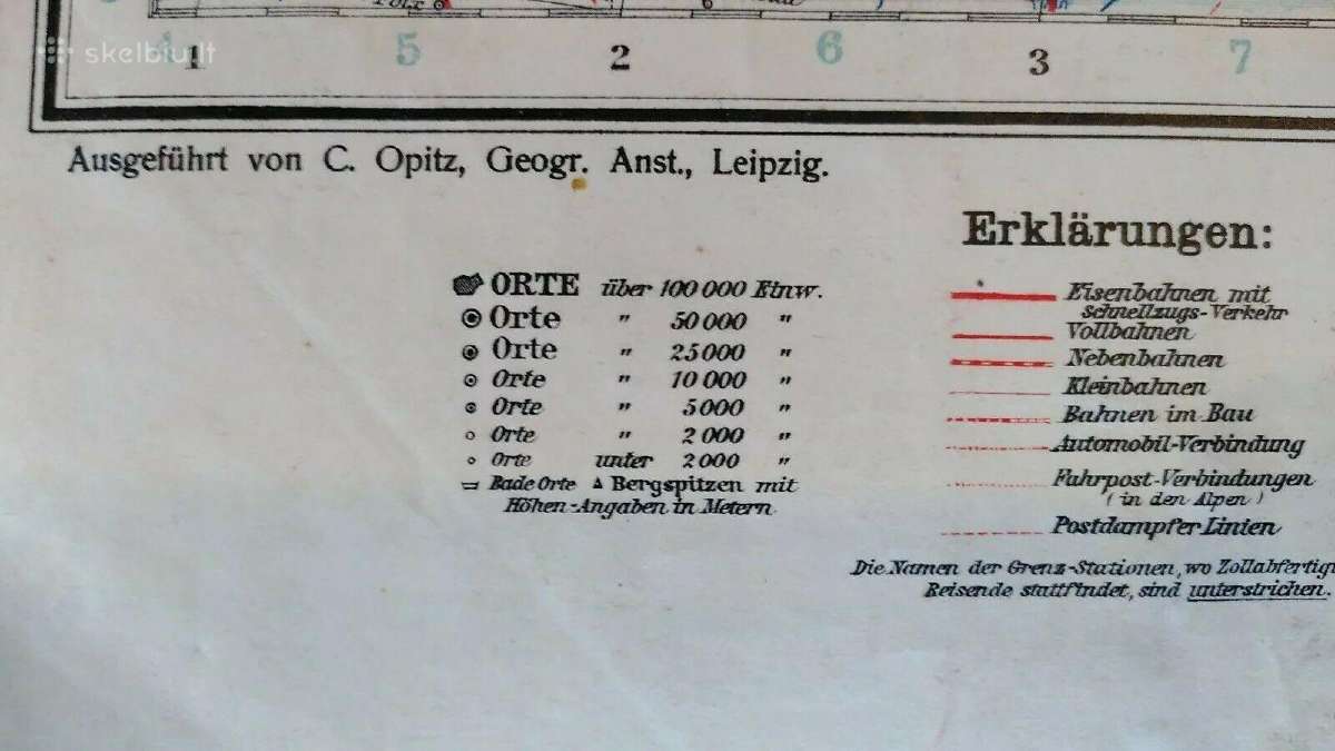 1910 m. Europos kelių žemėlapis - nuotraukos Nr. 5