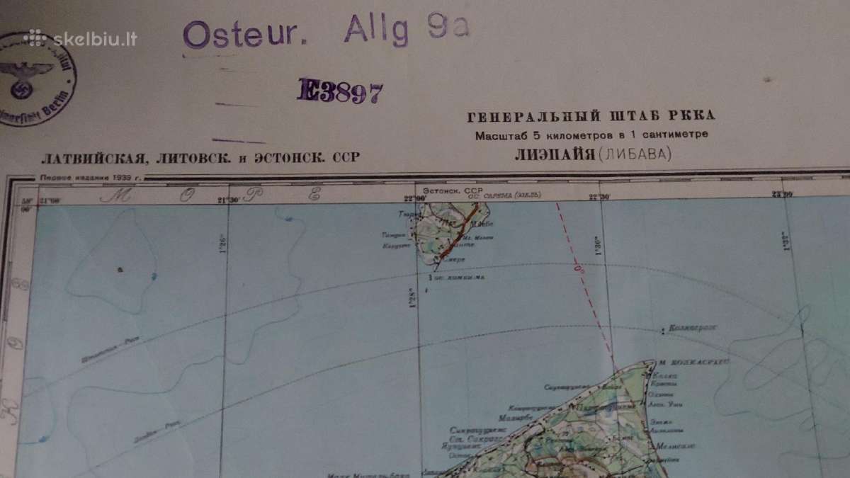 1940 m. Lietuvos, Latvijos, Estijos žemėlapis - nuotraukos Nr. 4