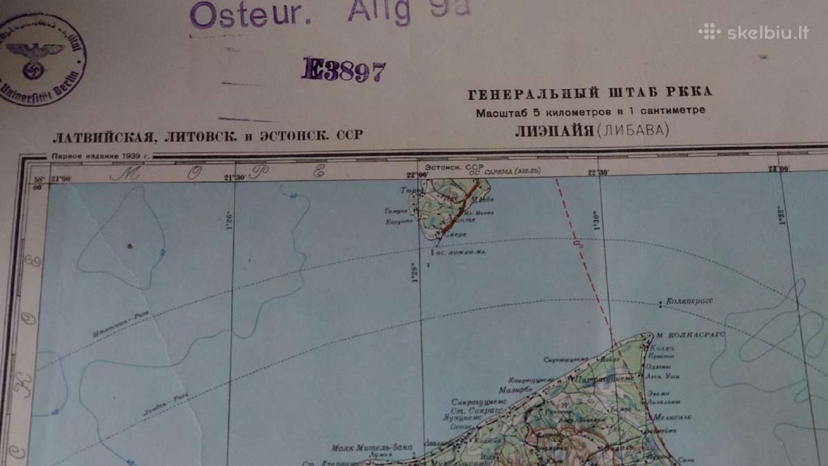 1940 m. Lietuvos, Latvijos, Estijos žemėlapis - nuotraukos Nr. 5