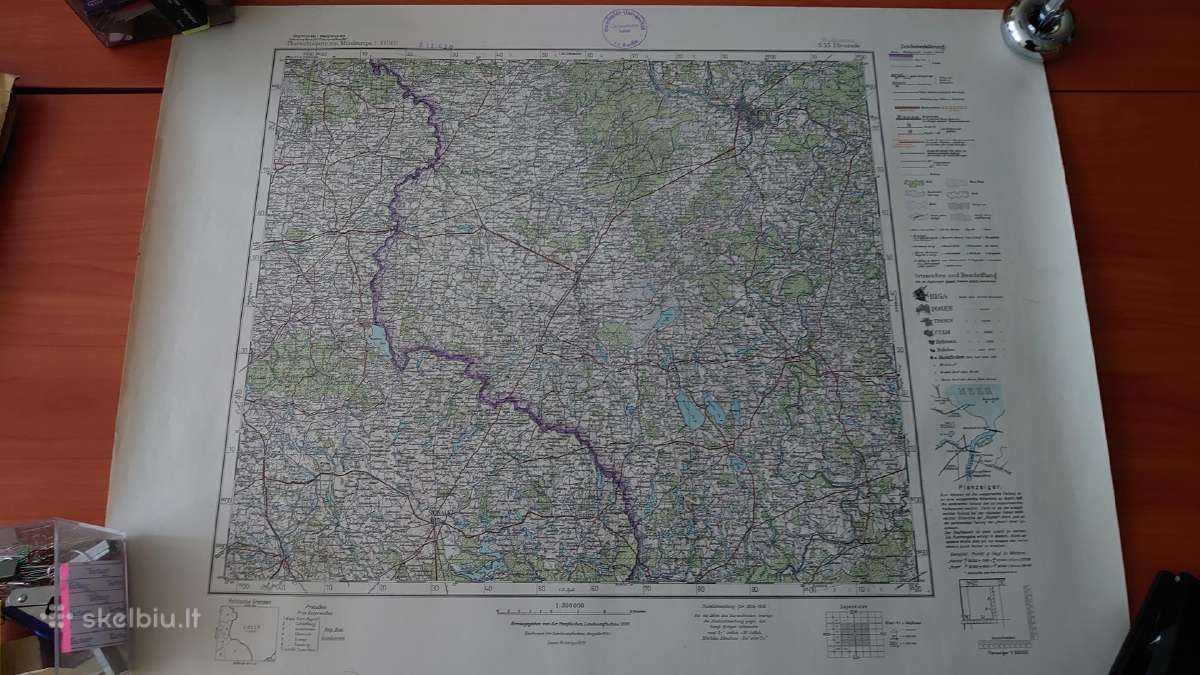 1940 m. Lietuvos žemėlapis