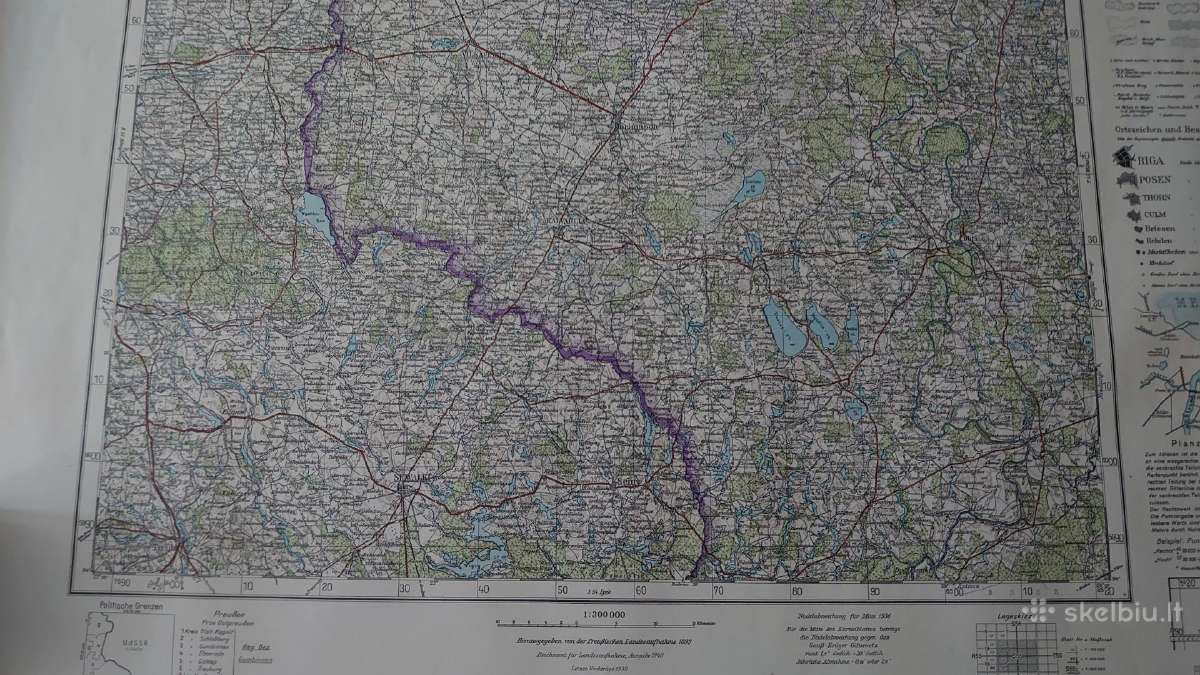 1940 m. Lietuvos žemėlapis - nuotraukos Nr. 2