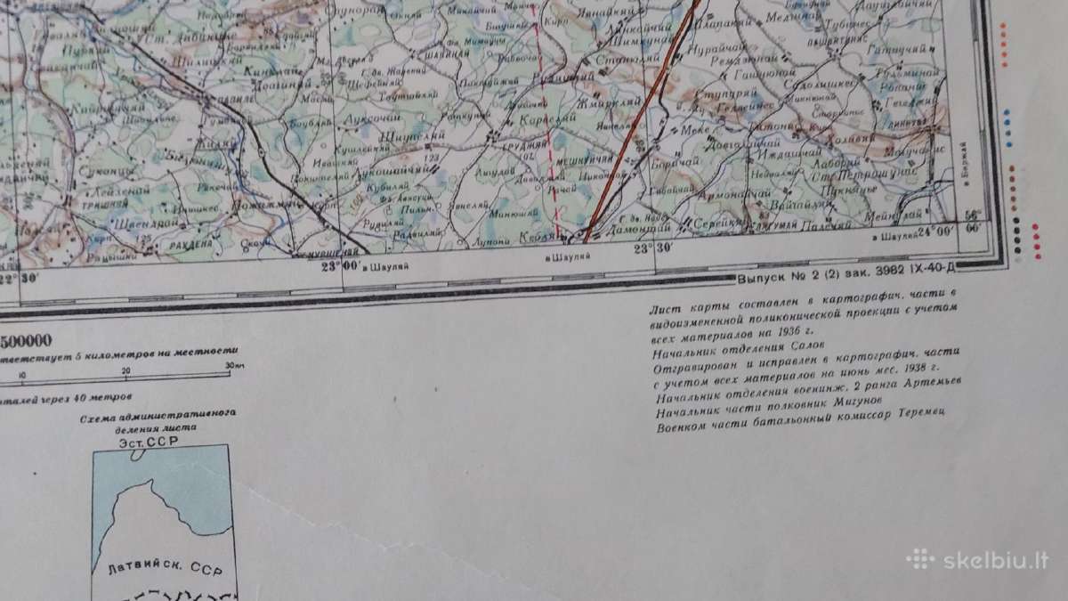 1940 m. Lietuvos žemėlapis - nuotraukos Nr. 14