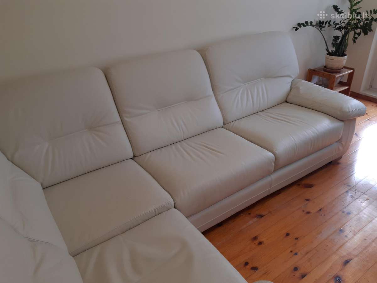 Natūralios odos kampinė sofa - nuotraukos Nr. 3