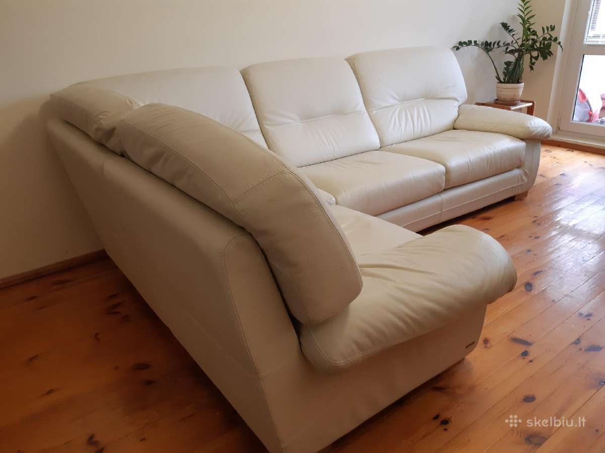 Natūralios odos kampinė sofa - nuotraukos Nr. 5
