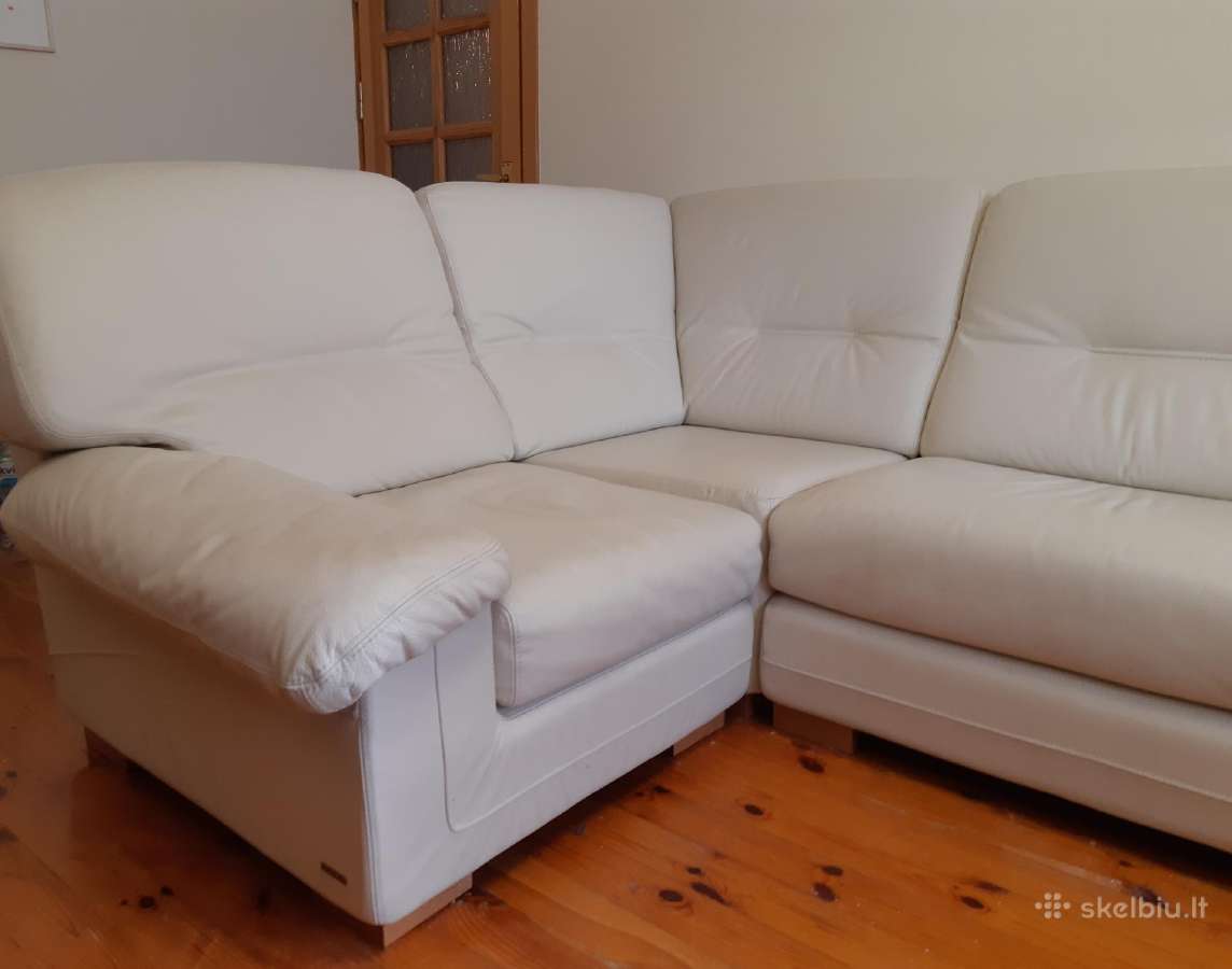 Natūralios odos kampinė sofa - nuotraukos Nr. 6