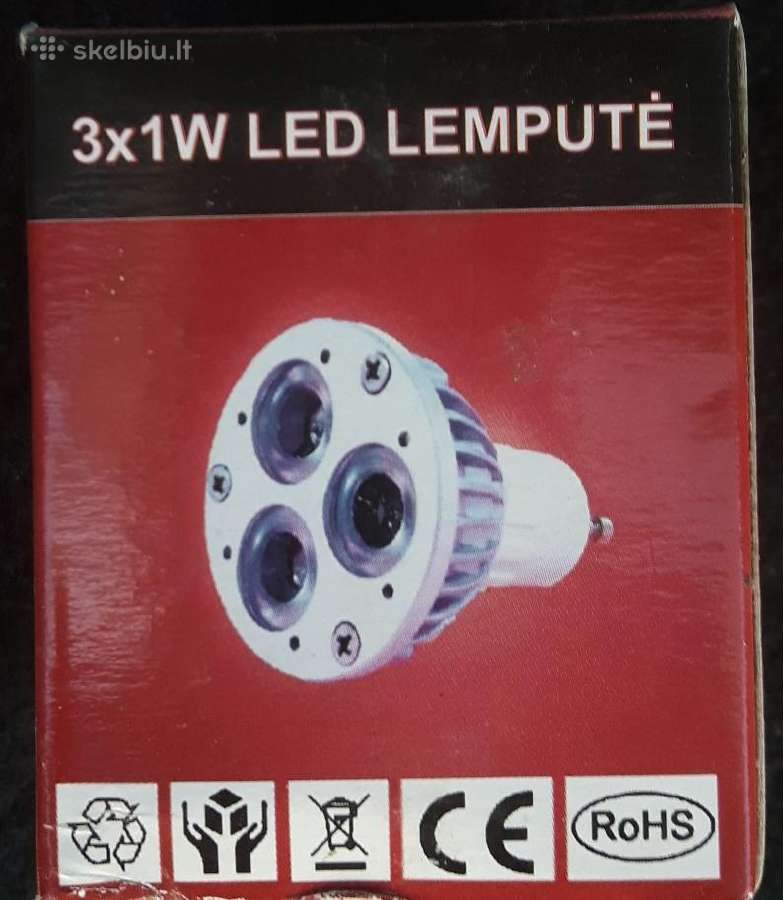 LED lemputes Gu10 Terralux 3x1w-220v