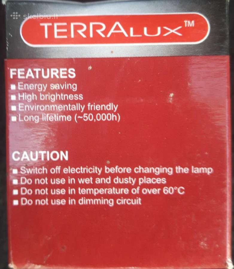LED lemputes Gu10 Terralux 3x1w-220v - nuotraukos Nr. 2