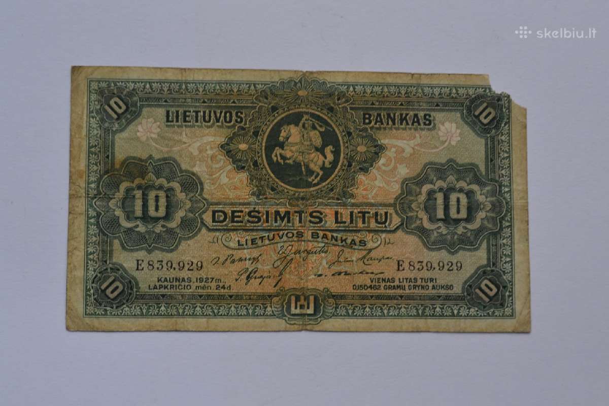 10 litu 1927 m.