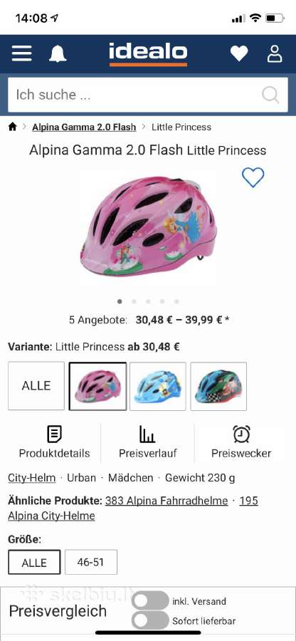 Parduodu mergaitei šalmą Alpina Gamma 2.0 Flash, - nuotraukos Nr. 4