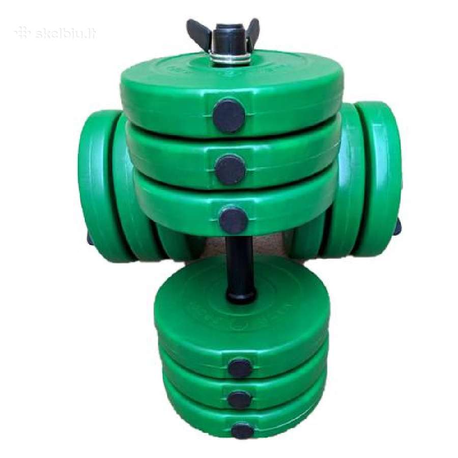 Reguliuojamo svorio hantelių rinkinys 30kg (30mm) - nuotraukos Nr. 2