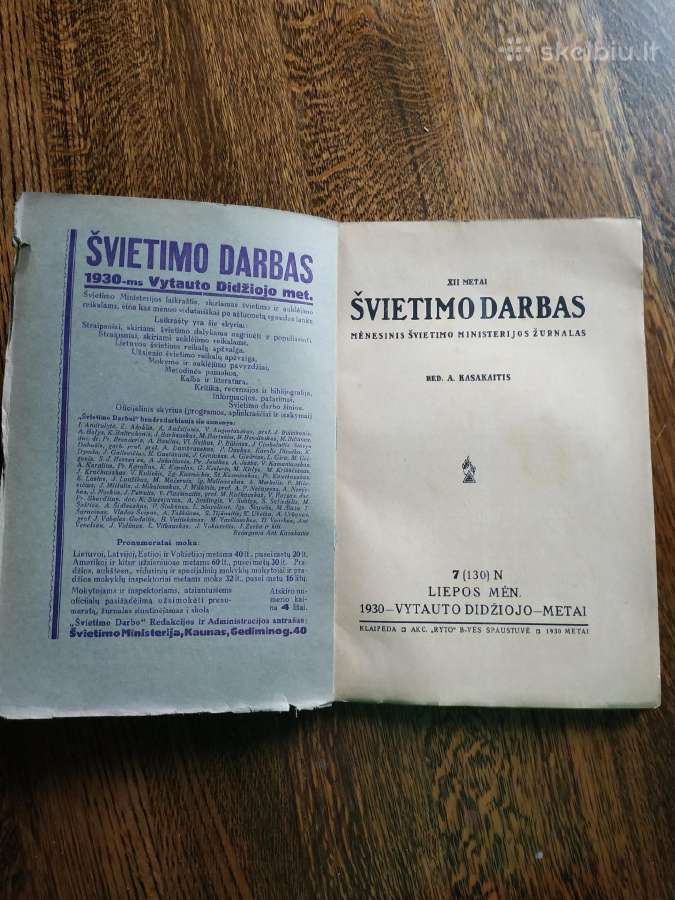 1930 m.menesinis švietimo ministerijos žurnalas - nuotraukos Nr. 2