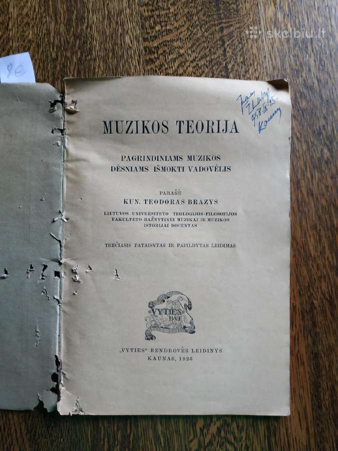 1925 m. knyga "Muzikos teorija" - nuotraukos Nr. 2