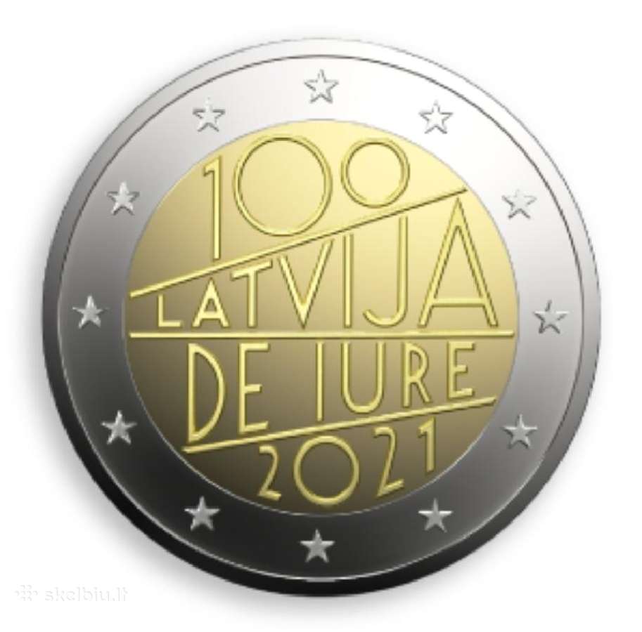 2021 Latvija 2 eurų monetos Unc