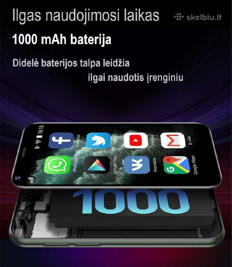 Išmanusis mini telefonas Soyes Xs11 - nuotraukos Nr. 9