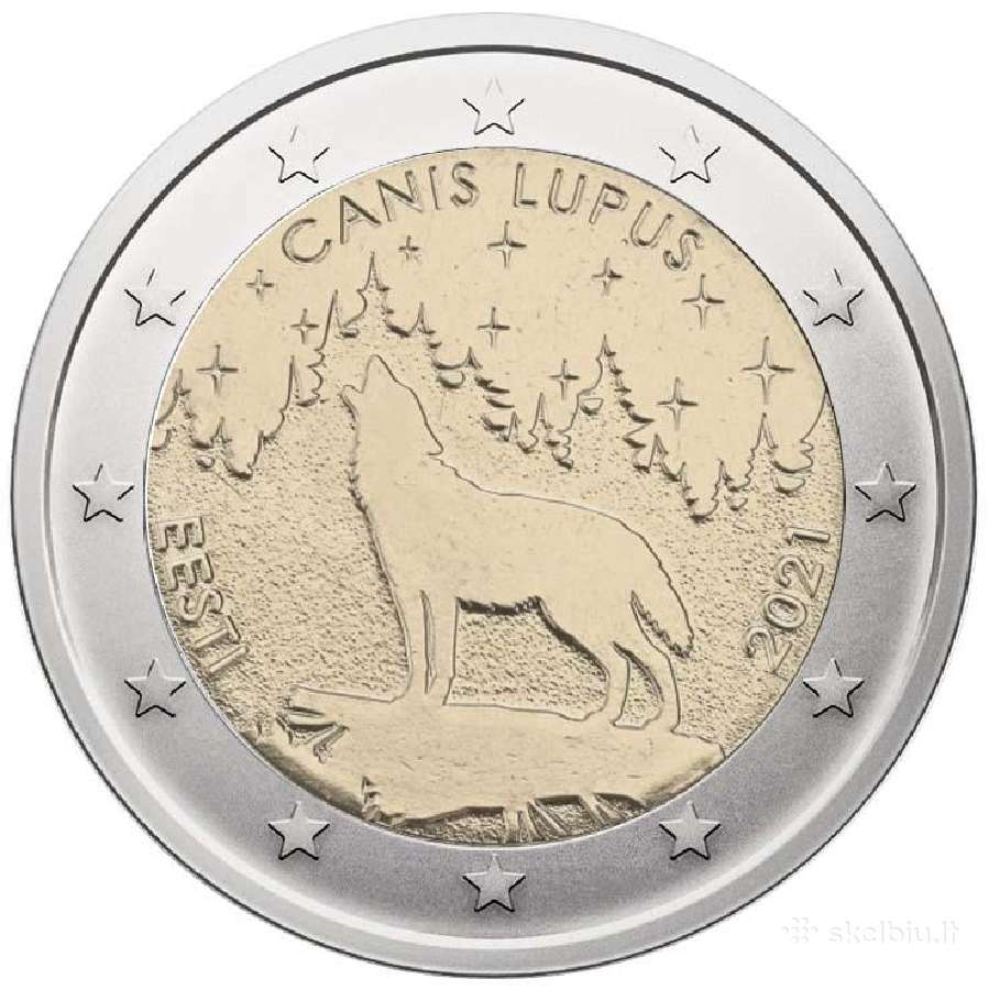 Estija 2 Eurai, 2021 Vilkas