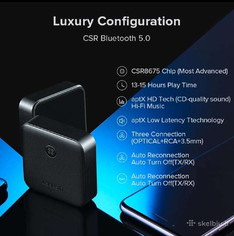 Bluetooth 5.0 adapteris (aptx HD) - nuotraukos Nr. 6