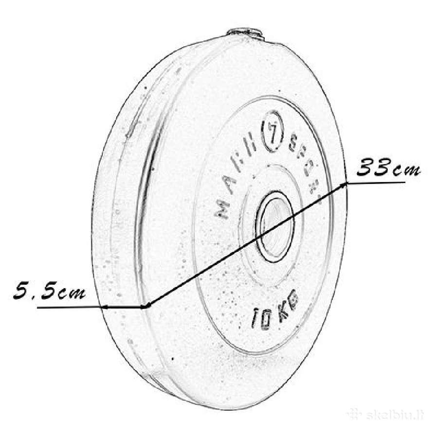 2 diskų (50 mm), komplektas (2x10kg) - nuotraukos Nr. 3