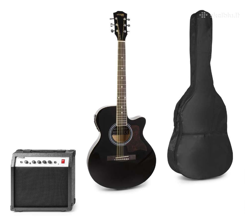 Max Showkit Elektro-akustinė gitara juoda - rinkin - nuotraukos Nr. 2