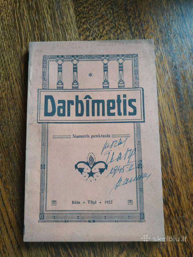 1922 m. Tilžėje išleistas laikraštis "Darbimetis"