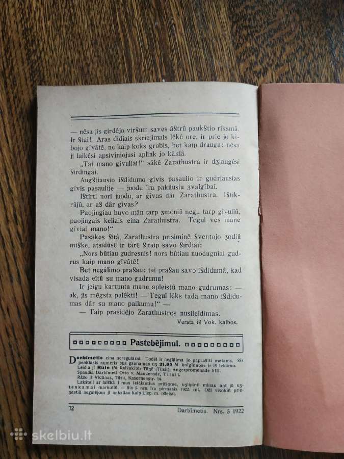 1922 m. Tilžėje išleistas laikraštis "Darbimetis" - nuotraukos Nr. 4