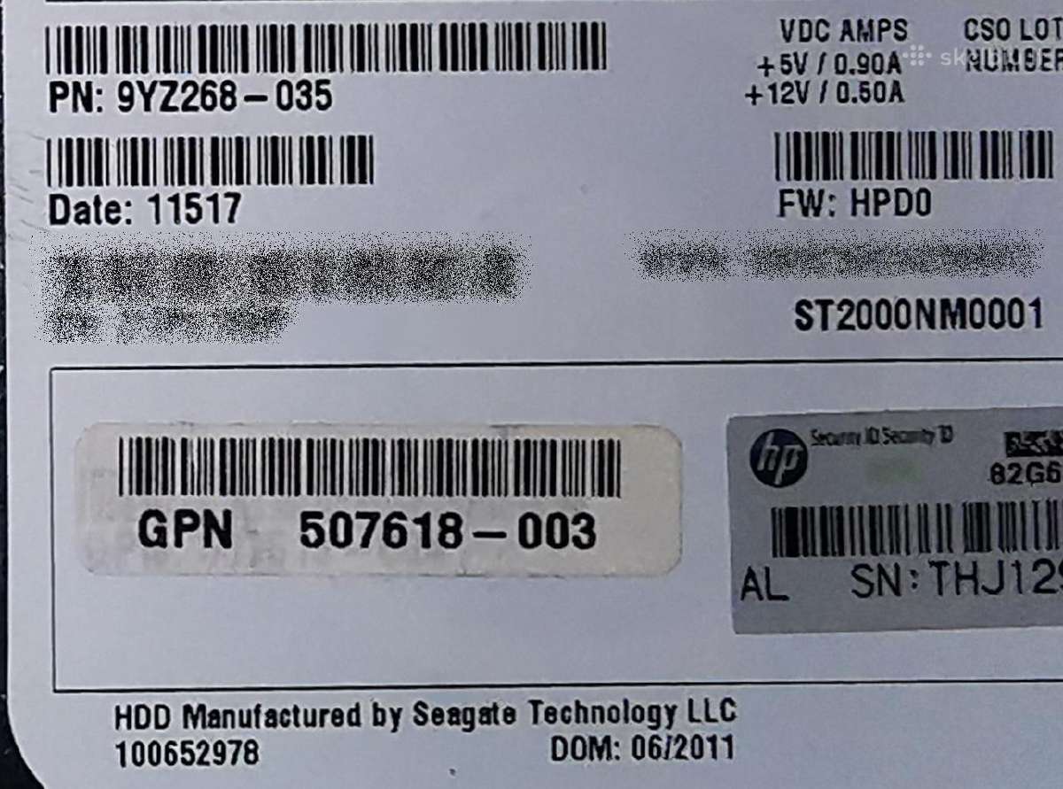 Hp (Seagate Constellation Es) 2tb Sas 7200 3.5 HDD - nuotraukos Nr. 2