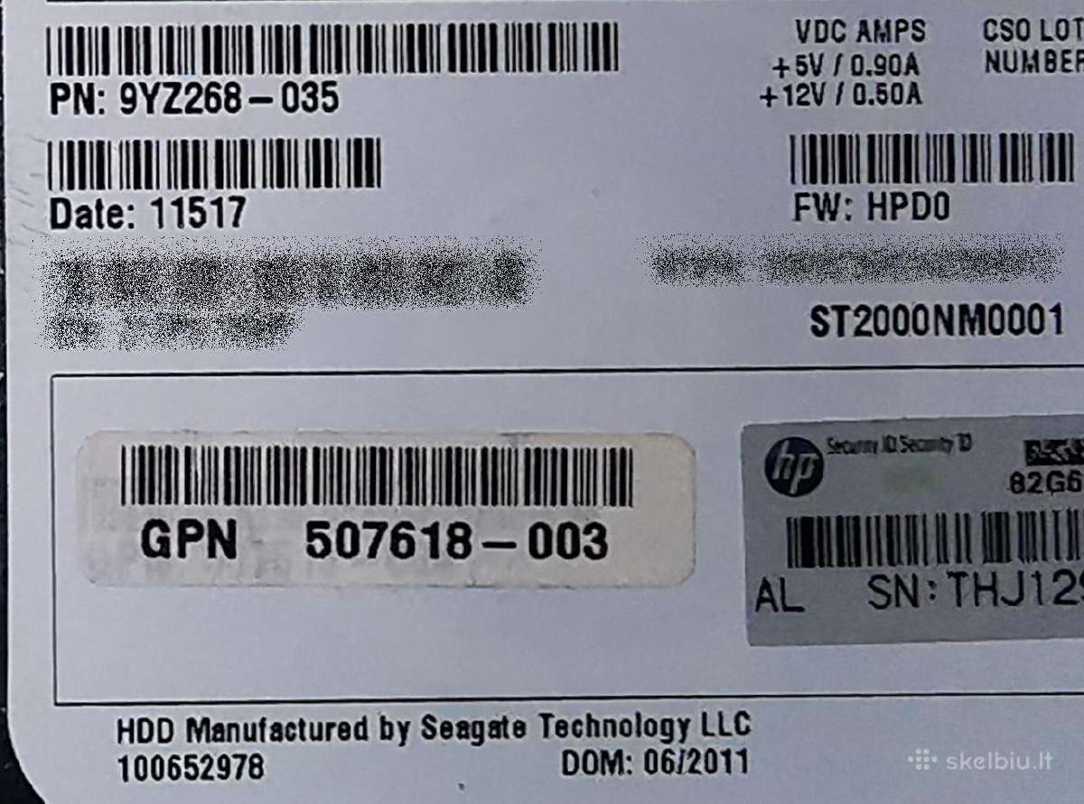 Hp (Seagate Constellation Es) 2tb Sas 7200 3.5 HDD - nuotraukos Nr. 2