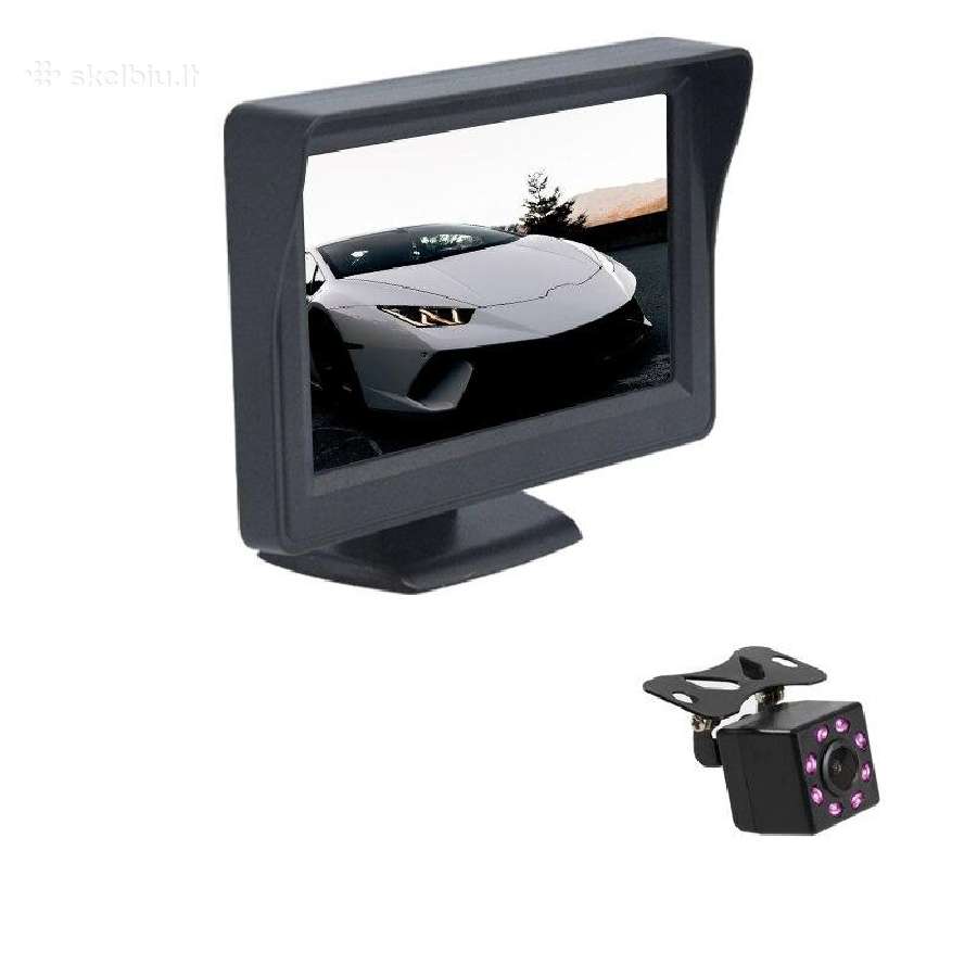 Galinio vaizdo parkavimosi kamera ir 4.3 monitori - nuotraukos Nr. 2