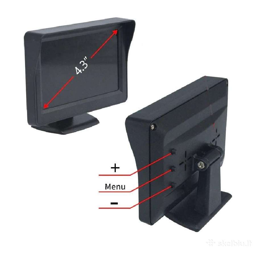 Galinio vaizdo parkavimosi kamera ir 4.3 monitori - nuotraukos Nr. 4