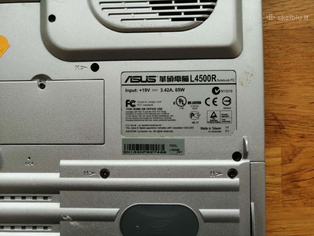 Nešiojamas kompiuteris Asus L4500r - nuotraukos Nr. 3