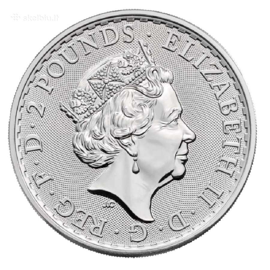 1 oz sidabrinė moneta Britannia, D. Britanija 2021 - nuotraukos Nr. 2