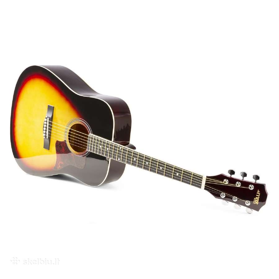 Max Solojam akustinė gitara sunburst - rinkinys - nuotraukos Nr. 4