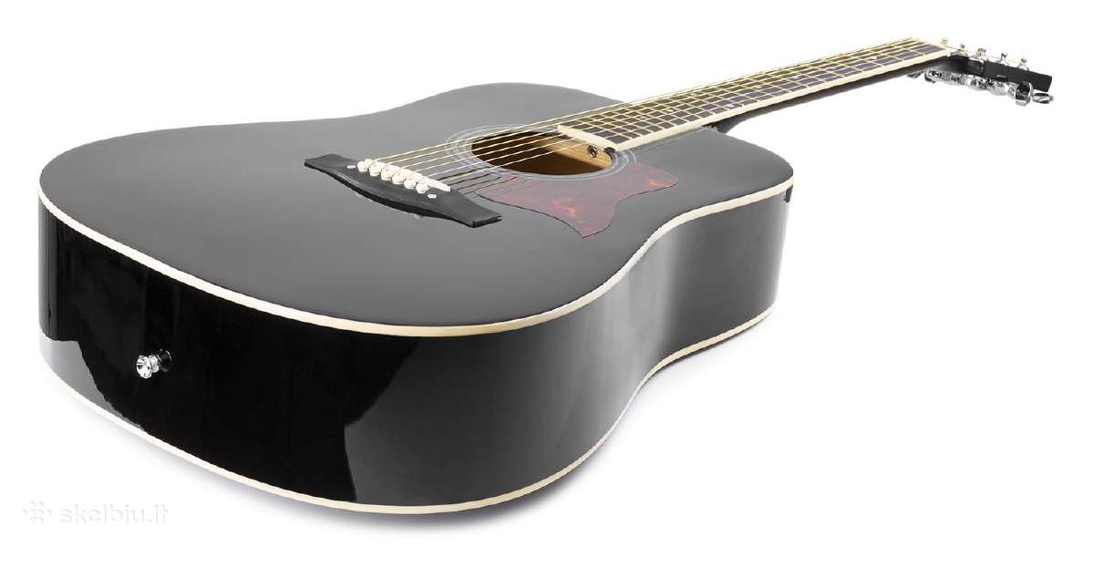 Max Solojam akustinė gitara juoda - rinkinys - nuotraukos Nr. 6
