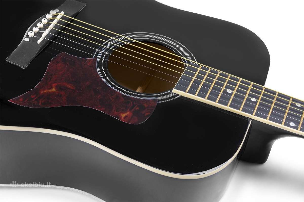 Max Solojam akustinė gitara juoda - rinkinys - nuotraukos Nr. 7