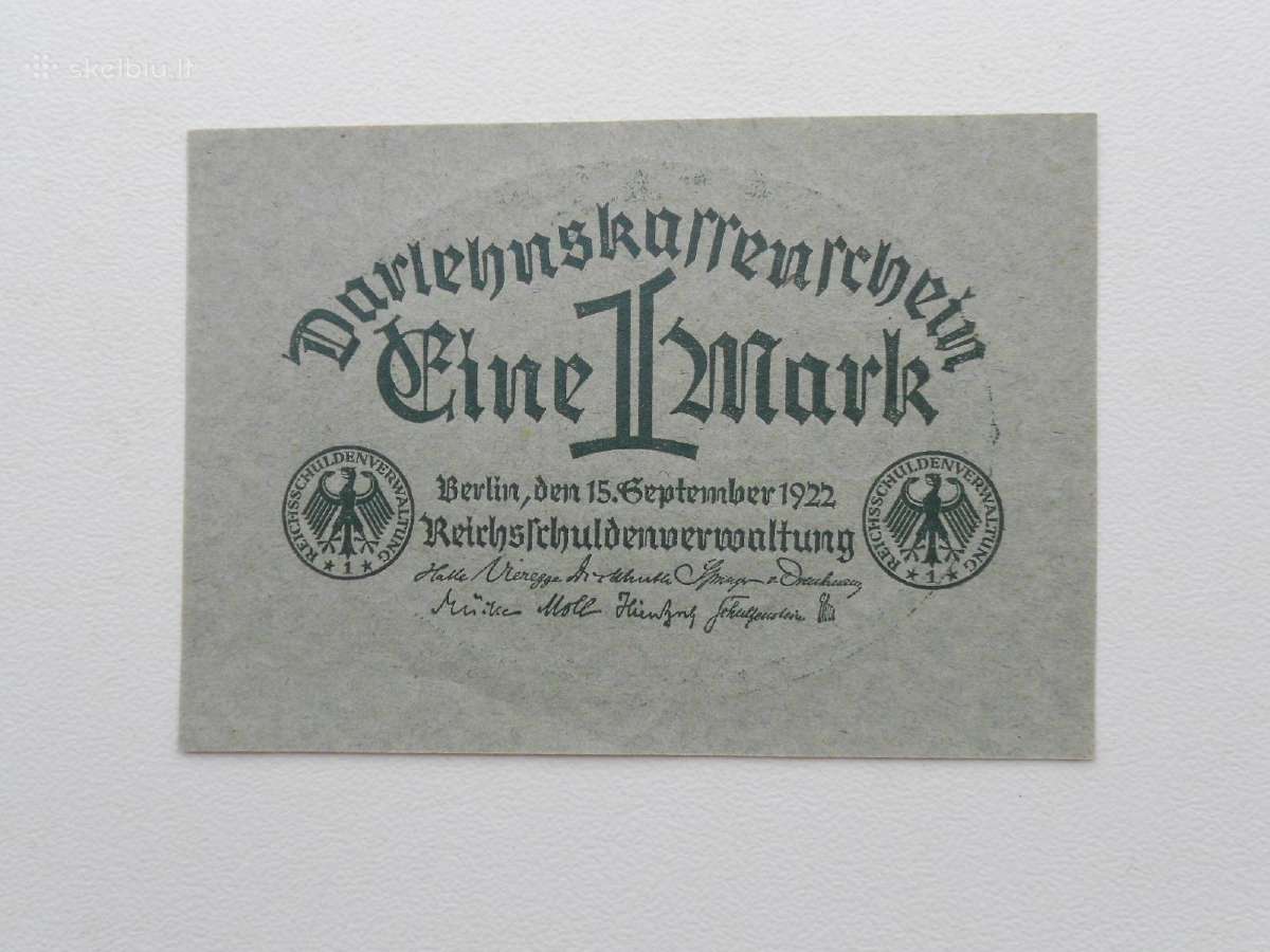 1 markė 1922m Vokietija