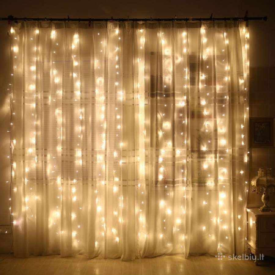 LED lempučių užuolaida su nuotoliniu valdymu 3x2 - nuotraukos Nr. 4