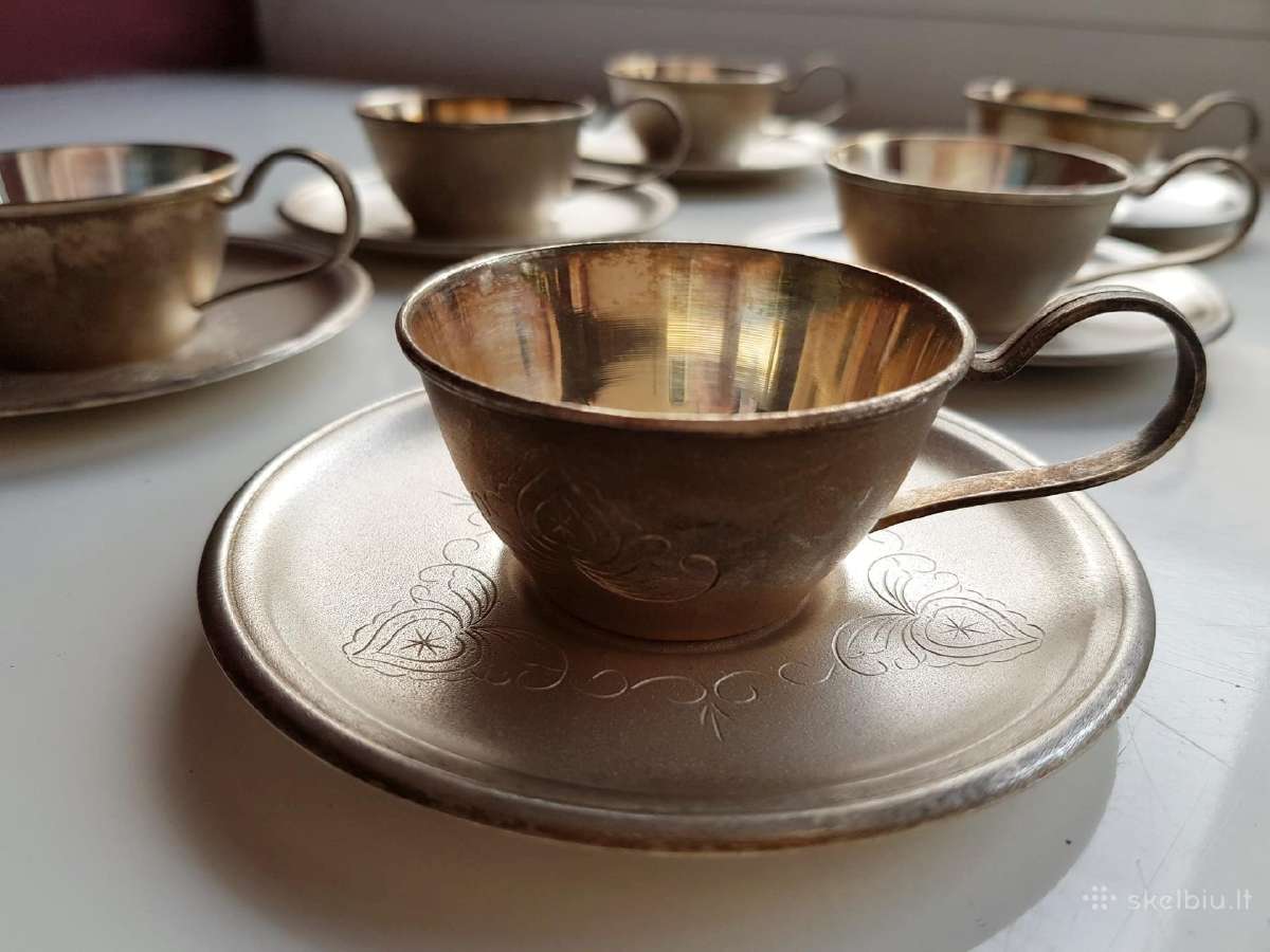 Sidabruoti melchioro puodeliai, rusiški - nuotraukos Nr. 2