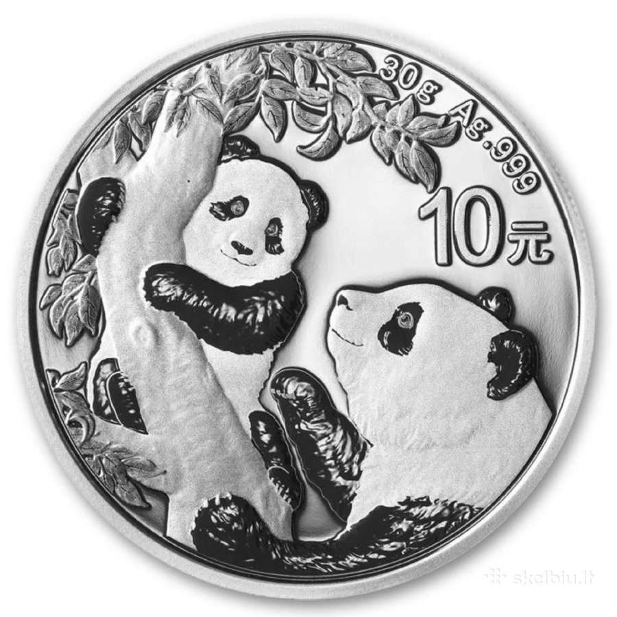 30 g sidabrinė moneta Panda, Kinija 2021