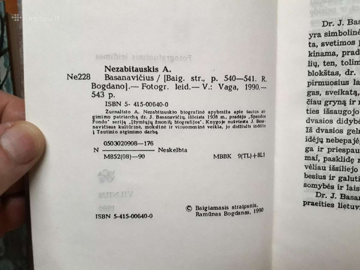 A. Nezabitauskis "Jonas Basanavičius" 1990 m. - nuotraukos Nr. 3