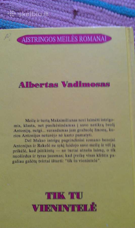 Tik tu vienintelė Albertas Vadimosas 1995m. romana - nuotraukos Nr. 2