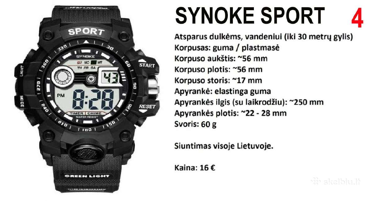 Laikrodis Sanda, Synoke (atsparūs vandeniui) - nuotraukos Nr. 4
