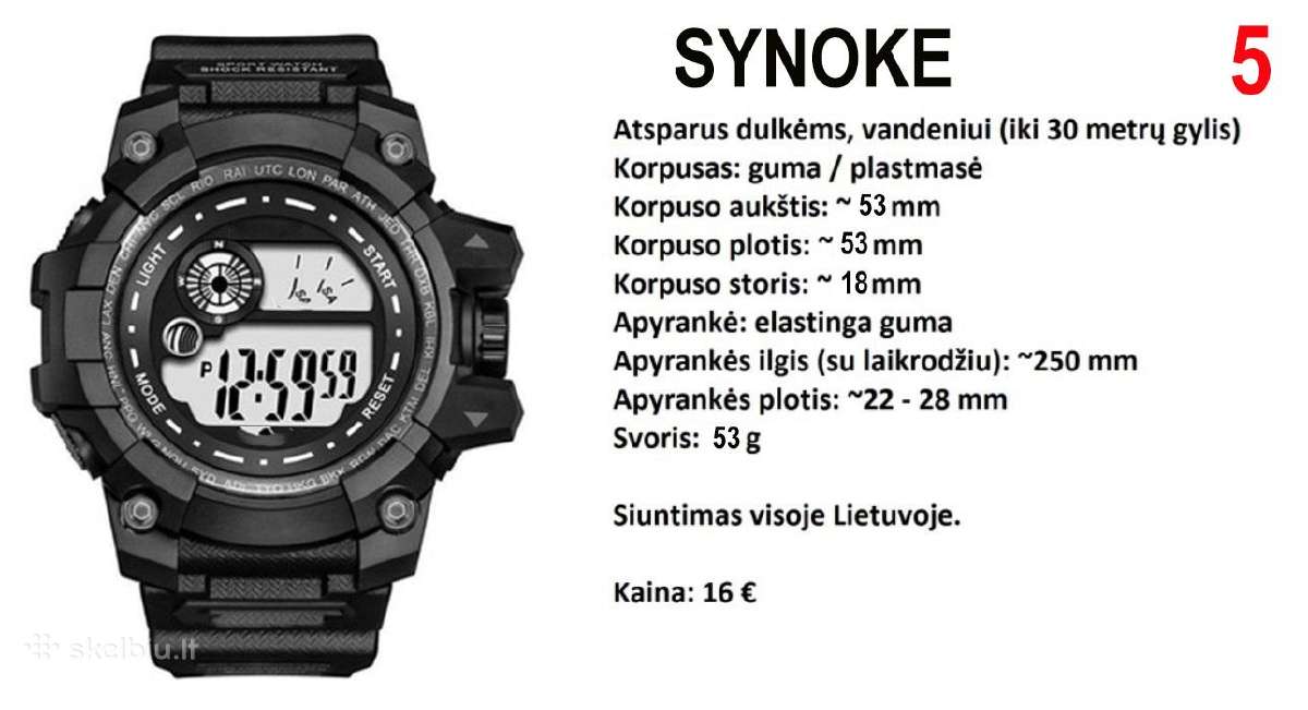 Laikrodis Sanda, Synoke (atsparūs vandeniui) - nuotraukos Nr. 5