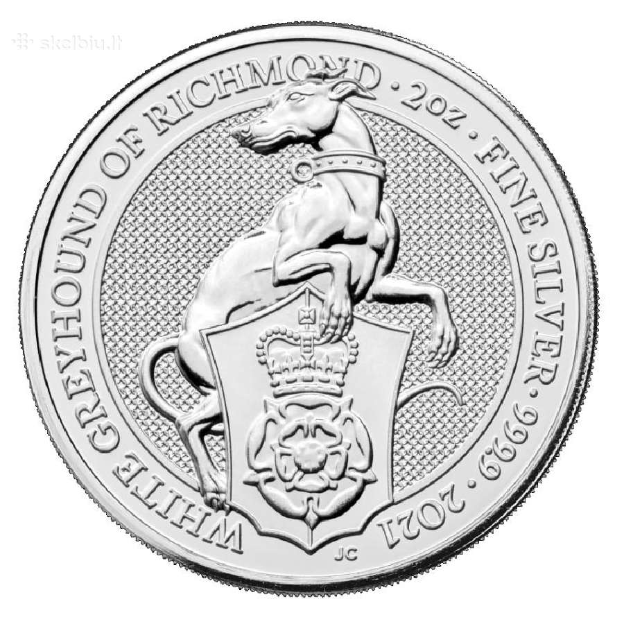 2 oz Sidabrinė moneta Karalienės Žvėrys
