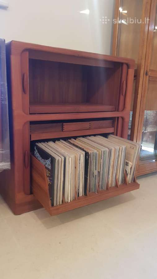 Vintažinė mid century tikmedžio masyvo spintelė - nuotraukos Nr. 23
