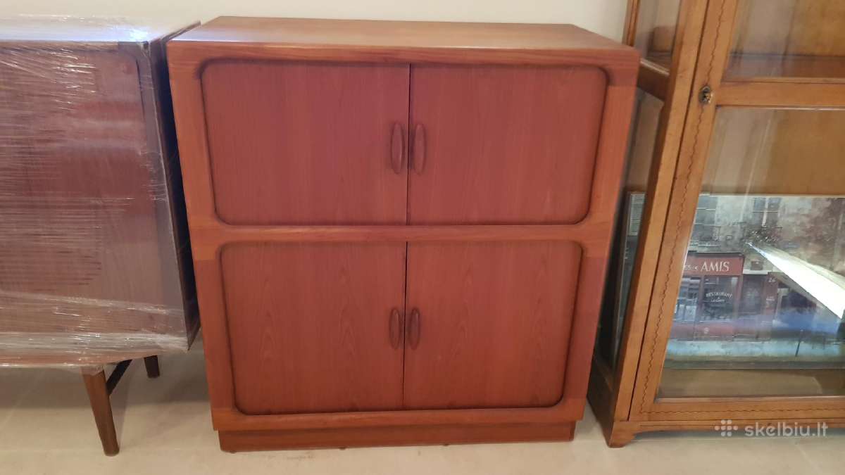 Vintažinė mid century tikmedžio masyvo spintelė - nuotraukos Nr. 26
