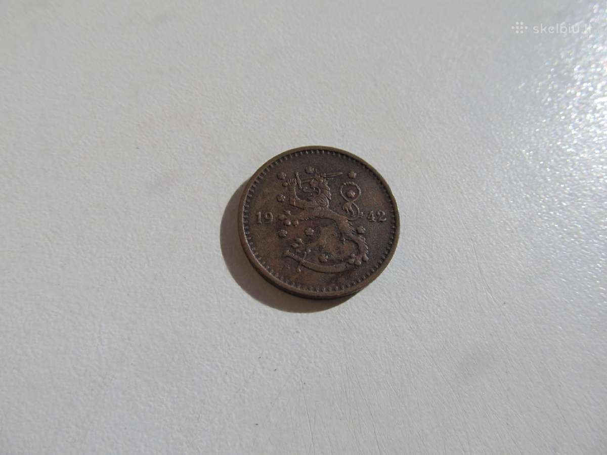1 markka , Suomija , 1942 - nuotraukos Nr. 2