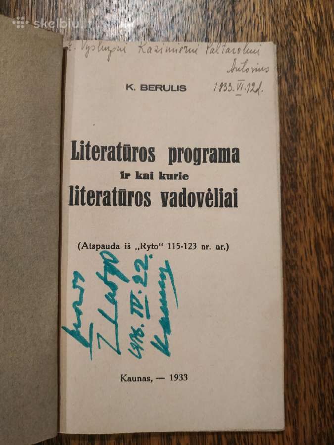 1933 m.literaturos programa - nuotraukos Nr. 2