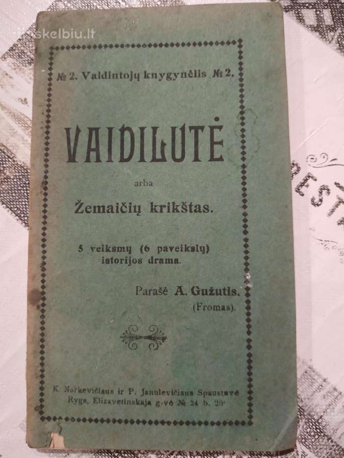 1910 m. Rygoje išleista knyga Vaidilutė