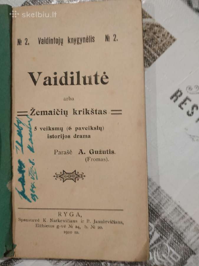1910 m. Rygoje išleista knyga Vaidilutė - nuotraukos Nr. 2